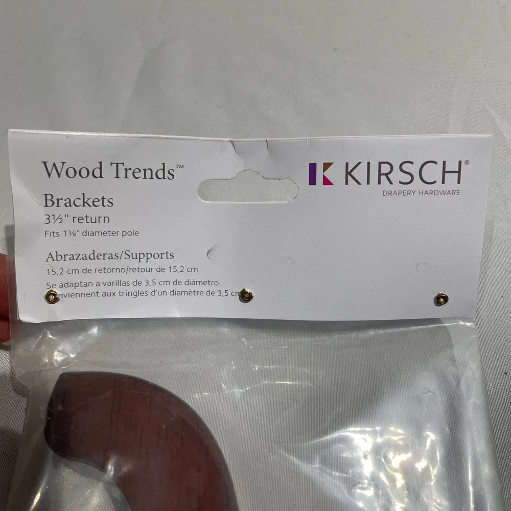 4 Kirsch Wood Trends Brackets‎ 3.5 Inch Return for 1 3/8 Inch Pole 5611EG083